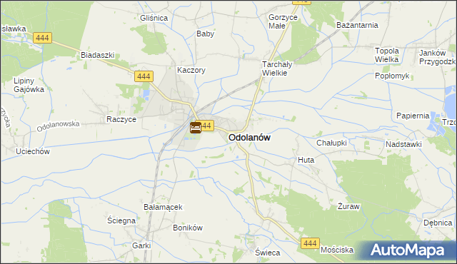 mapa Odolanów powiat ostrowski, Odolanów powiat ostrowski na mapie Targeo