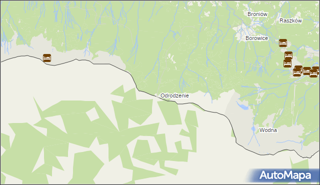 mapa Odrodzenie gmina Podgórzyn, Odrodzenie gmina Podgórzyn na mapie Targeo