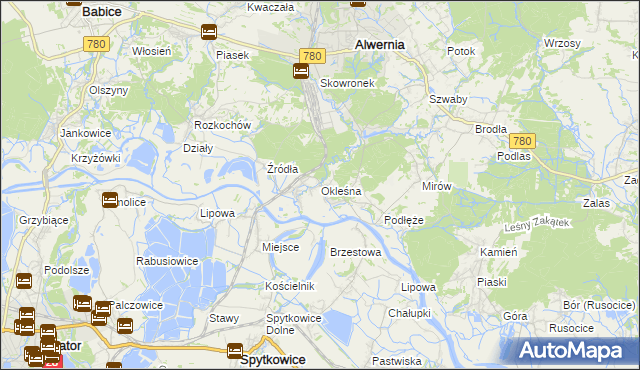 mapa Okleśna, Okleśna na mapie Targeo