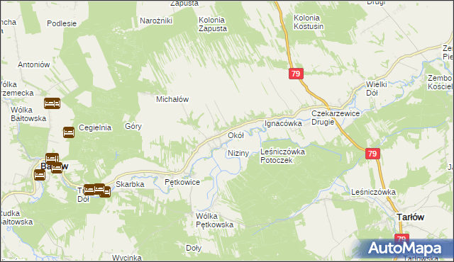 mapa Okół gmina Bałtów, Okół gmina Bałtów na mapie Targeo