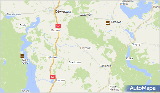 mapa Olszewki, Olszewki na mapie Targeo