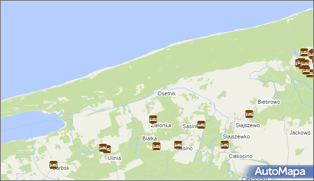 mapa Osetnik gmina Choczewo, Osetnik gmina Choczewo na mapie Targeo