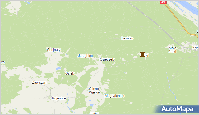 mapa Osieczek gmina Rojewo, Osieczek gmina Rojewo na mapie Targeo