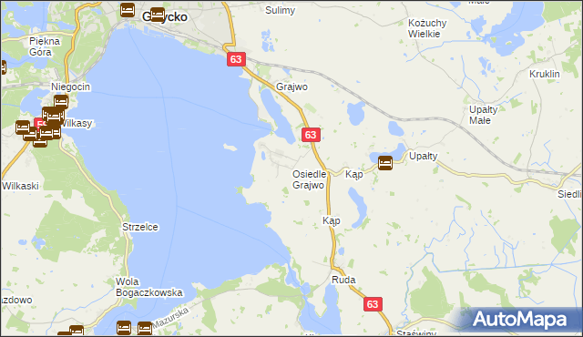 mapa Osiedle Grajwo, Osiedle Grajwo na mapie Targeo