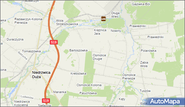 mapa Osmolice Drugie, Osmolice Drugie na mapie Targeo