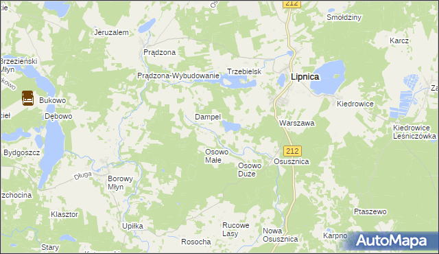 mapa Osówek gmina Lipnica, Osówek gmina Lipnica na mapie Targeo