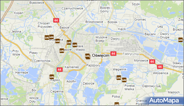 mapa Oświęcimia, Oświęcim na mapie Targeo