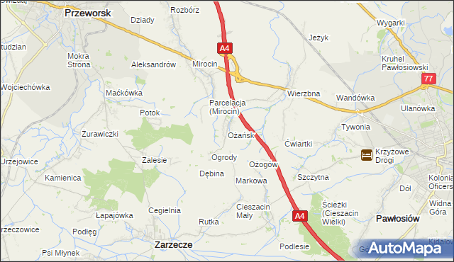 mapa Ożańsk, Ożańsk na mapie Targeo