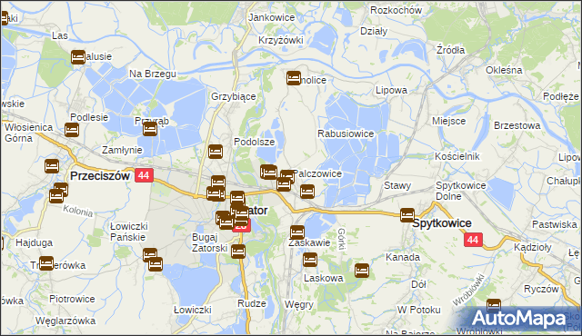 mapa Palczowice, Palczowice na mapie Targeo