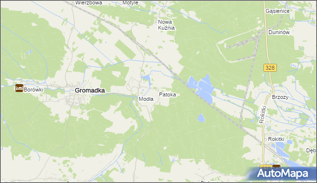 mapa Patoka gmina Gromadka, Patoka gmina Gromadka na mapie Targeo