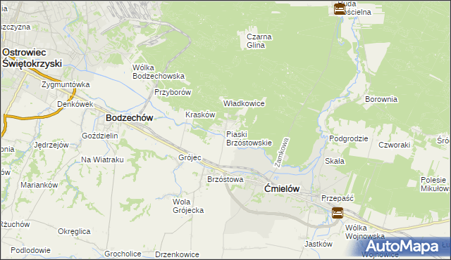 mapa Piaski Brzóstowskie, Piaski Brzóstowskie na mapie Targeo