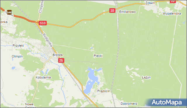 mapa Piecki gmina Nowa Wieś Wielka, Piecki gmina Nowa Wieś Wielka na mapie Targeo