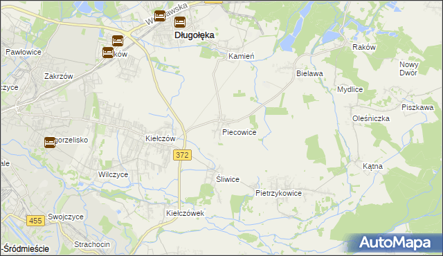 mapa Piecowice, Piecowice na mapie Targeo