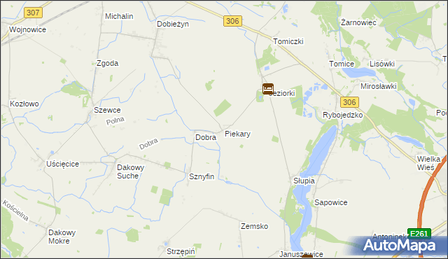 mapa Piekary gmina Stęszew, Piekary gmina Stęszew na mapie Targeo