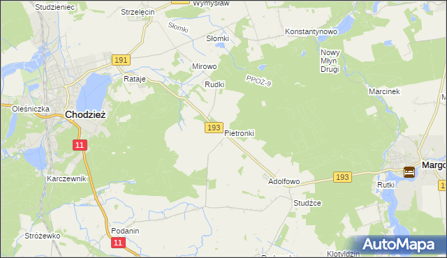 mapa Pietronki, Pietronki na mapie Targeo