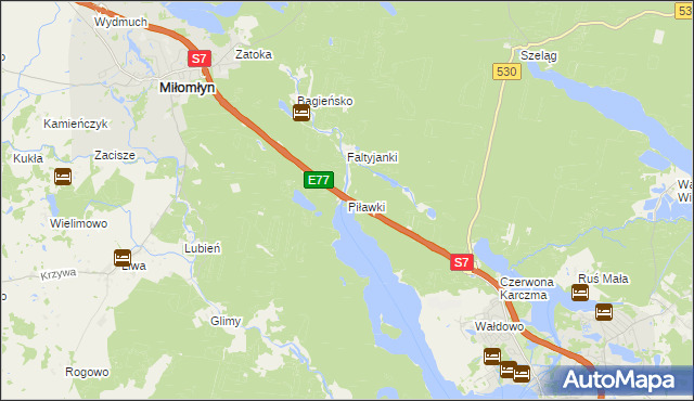 mapa Piławki, Piławki na mapie Targeo