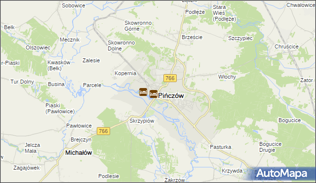 mapa Pińczów, Pińczów na mapie Targeo