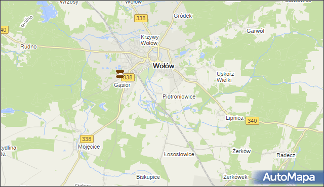 mapa Piotroniowice, Piotroniowice na mapie Targeo