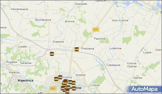 mapa Piotrowice gmina Nałęczów, Piotrowice gmina Nałęczów na mapie Targeo