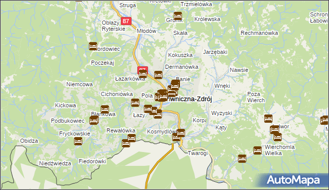 mapa Piwniczna-Zdrój, Piwniczna-Zdrój na mapie Targeo