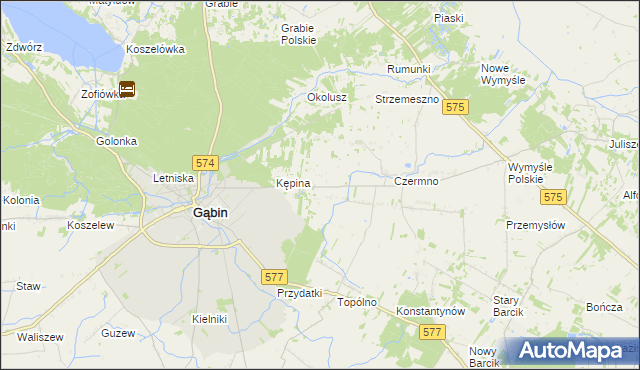 mapa Plebanka gmina Gąbin, Plebanka gmina Gąbin na mapie Targeo