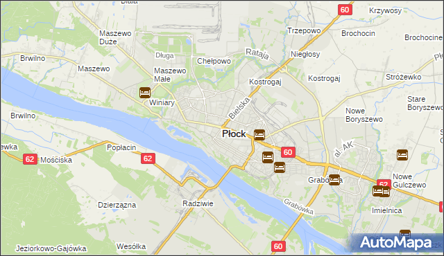 mapa Płock, Płock na mapie Targeo