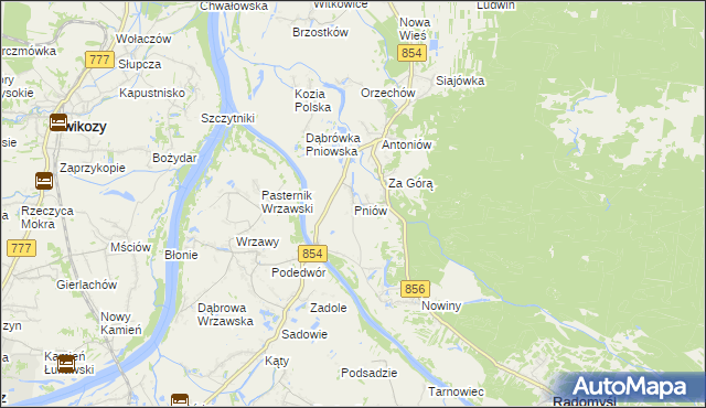 mapa Pniów gmina Radomyśl nad Sanem, Pniów gmina Radomyśl nad Sanem na mapie Targeo