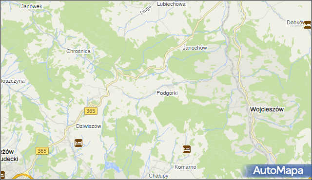 mapa Podgórki gmina Świerzawa, Podgórki gmina Świerzawa na mapie Targeo