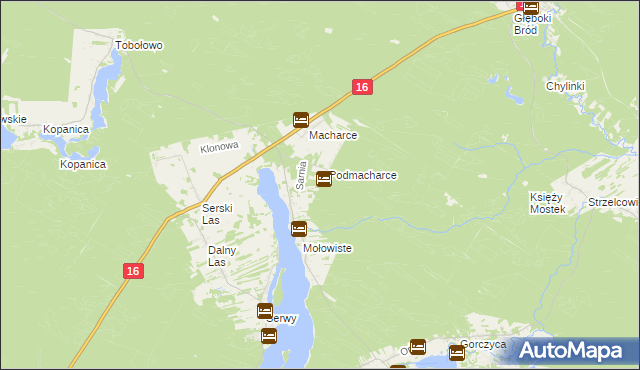 mapa Podmacharce Gajówka, Podmacharce Gajówka na mapie Targeo