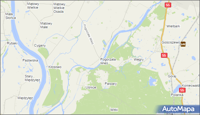 mapa Pogorzała Wieś, Pogorzała Wieś na mapie Targeo