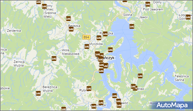 mapa Polańczyk, Polańczyk na mapie Targeo