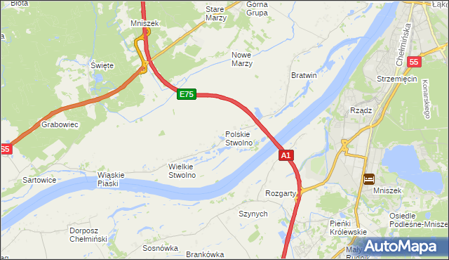 mapa Polskie Stwolno, Polskie Stwolno na mapie Targeo