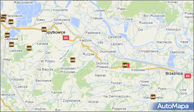 mapa Półwieś gmina Spytkowice, Półwieś gmina Spytkowice na mapie Targeo