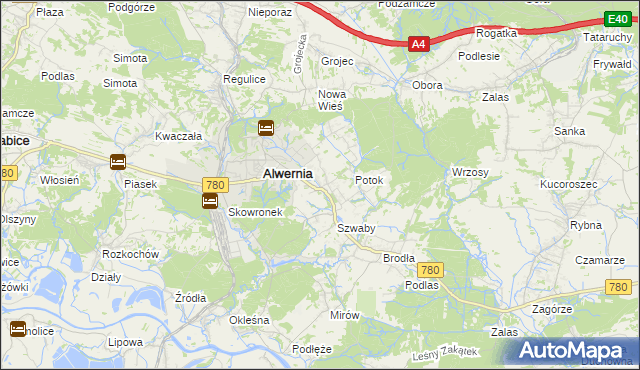 mapa Poręba Żegoty, Poręba Żegoty na mapie Targeo