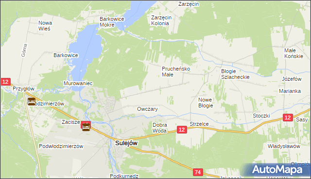 mapa Prucheńsko Duże, Prucheńsko Duże na mapie Targeo