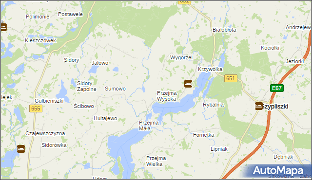 mapa Przejma Wysoka, Przejma Wysoka na mapie Targeo