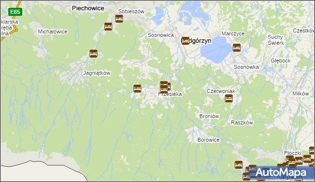 mapa Przesieka gmina Podgórzyn, Przesieka gmina Podgórzyn na mapie Targeo