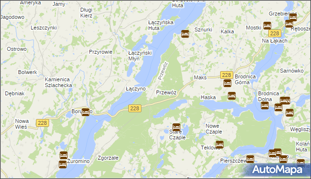 mapa Przewóz gmina Chmielno, Przewóz gmina Chmielno na mapie Targeo