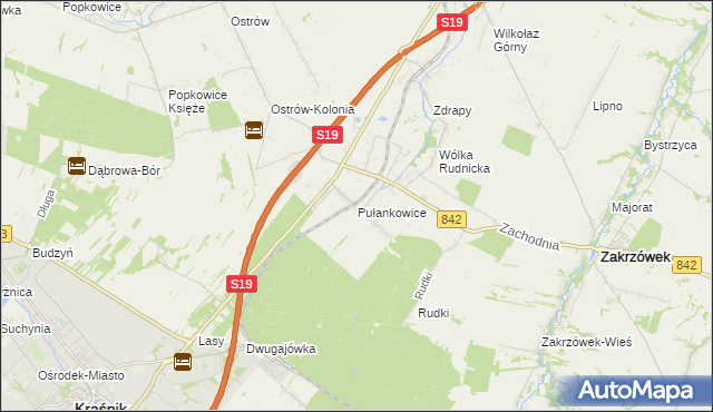 mapa Pułankowice, Pułankowice na mapie Targeo