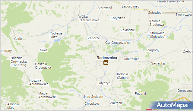 mapa Radecznica, Radecznica na mapie Targeo