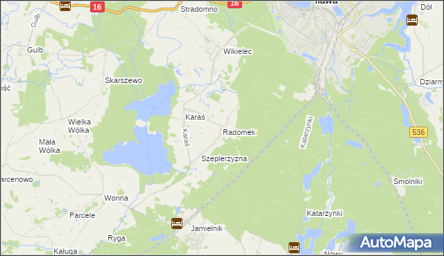 mapa Radomek gmina Iława, Radomek gmina Iława na mapie Targeo