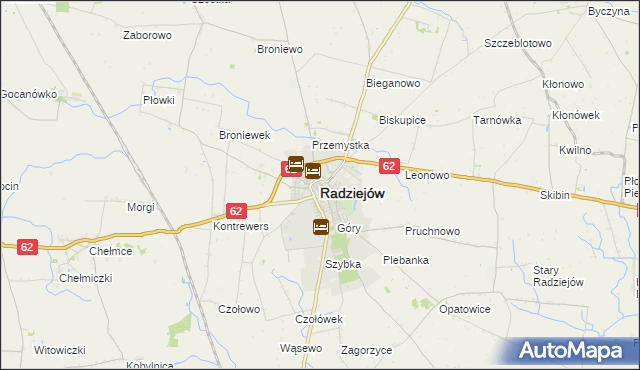 mapa Radziejów, Radziejów na mapie Targeo