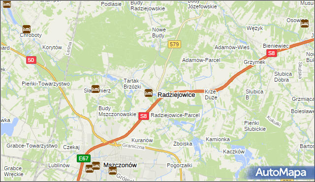mapa Radziejowice, Radziejowice na mapie Targeo