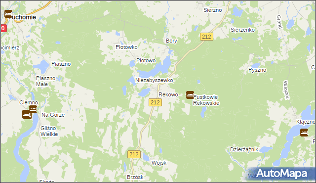 mapa Rekowo gmina Bytów, Rekowo gmina Bytów na mapie Targeo