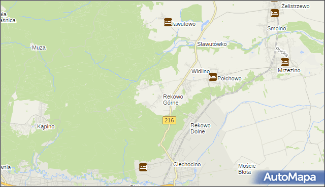 mapa Rekowo Górne, Rekowo Górne na mapie Targeo