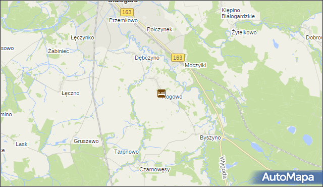 mapa Rogowo gmina Białogard, Rogowo gmina Białogard na mapie Targeo