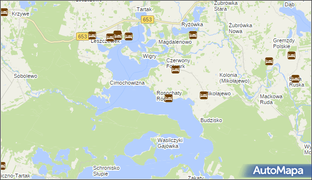 mapa Rosochaty Róg, Rosochaty Róg na mapie Targeo