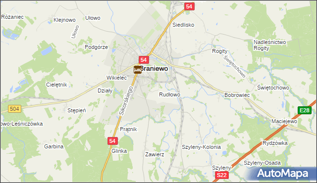 mapa Rudłowo, Rudłowo na mapie Targeo