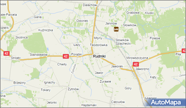 mapa Rudniki powiat oleski, Rudniki powiat oleski na mapie Targeo