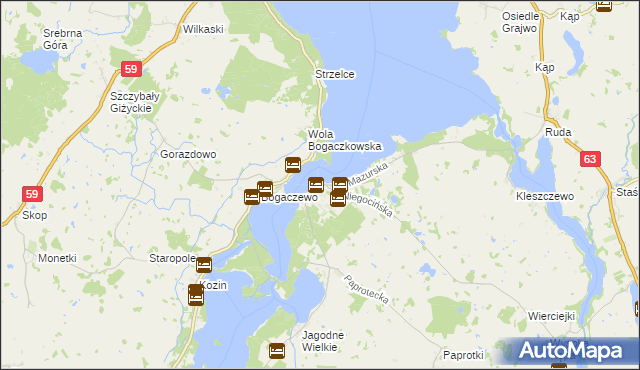 mapa Rydzewo gmina Miłki, Rydzewo gmina Miłki na mapie Targeo